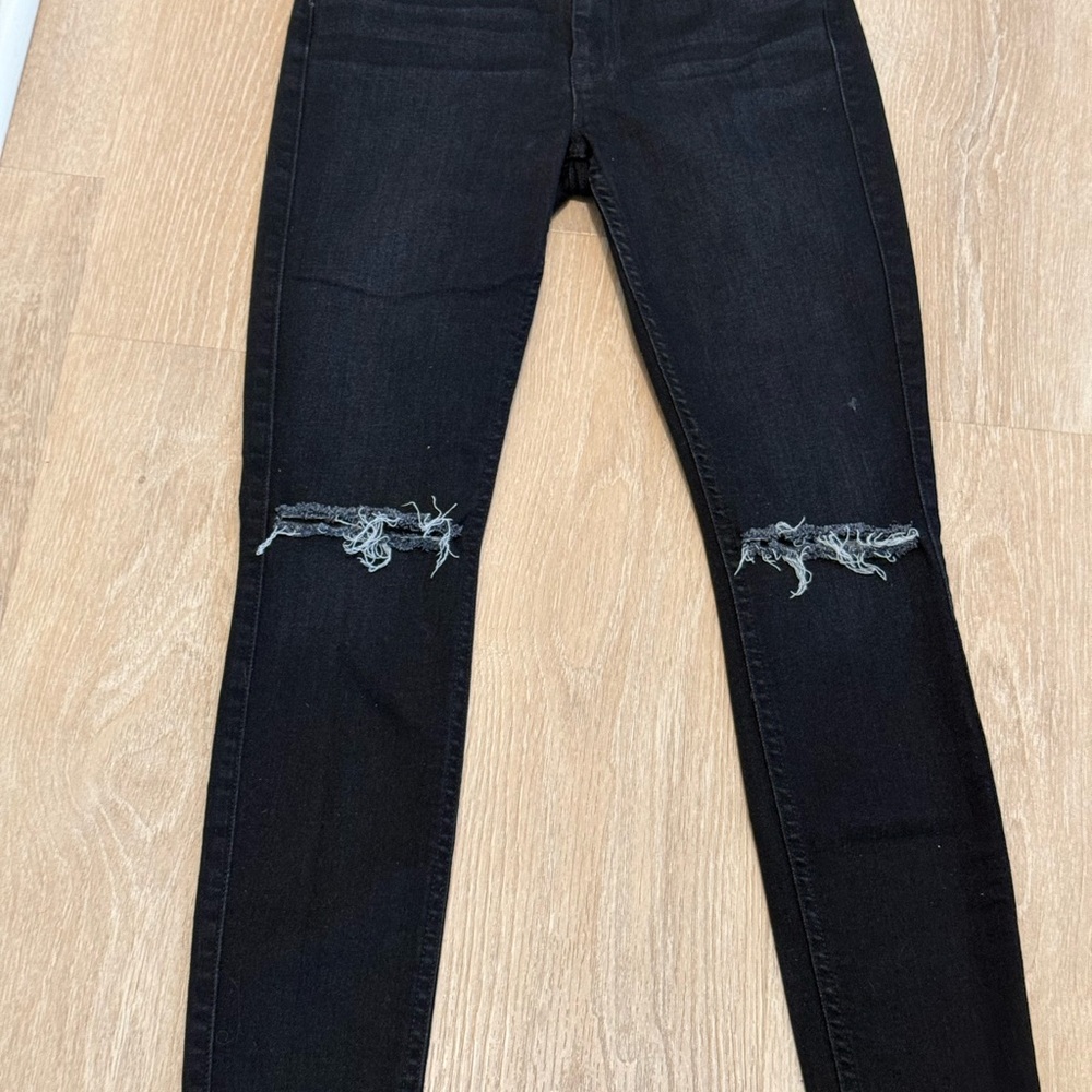 7 For All Mankind Black Distressed Women's Jeans
